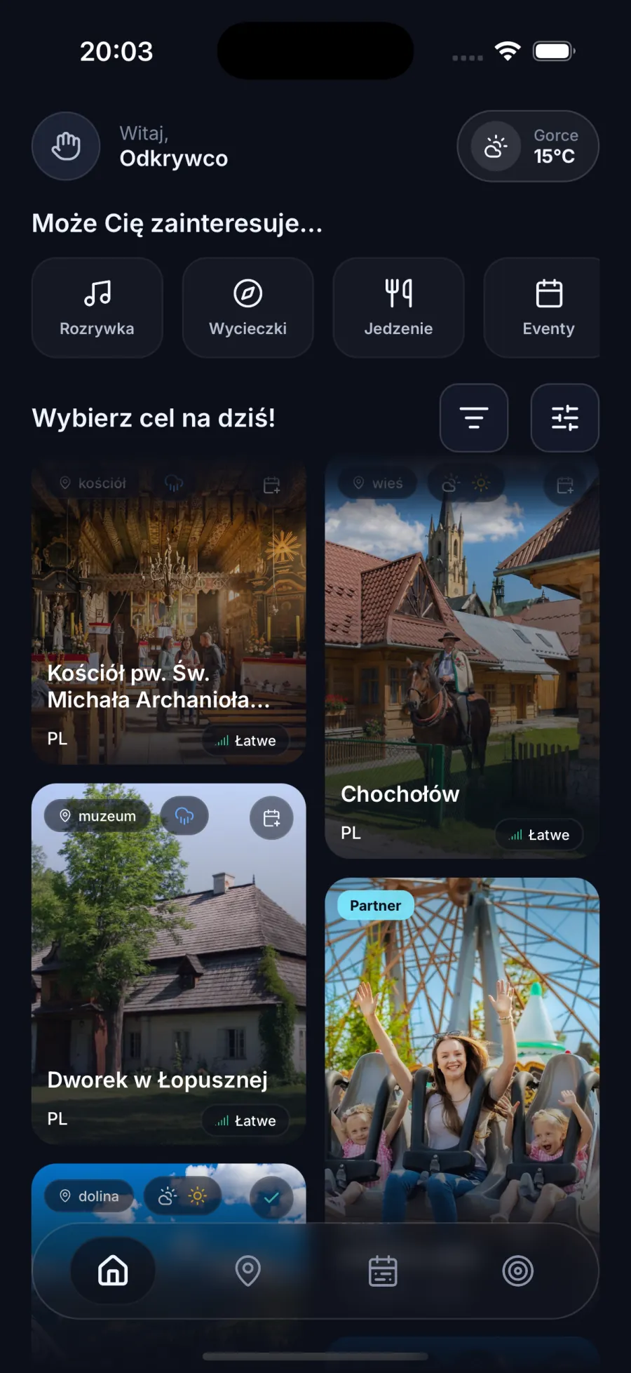 Ekran aplikacji Tatra.app